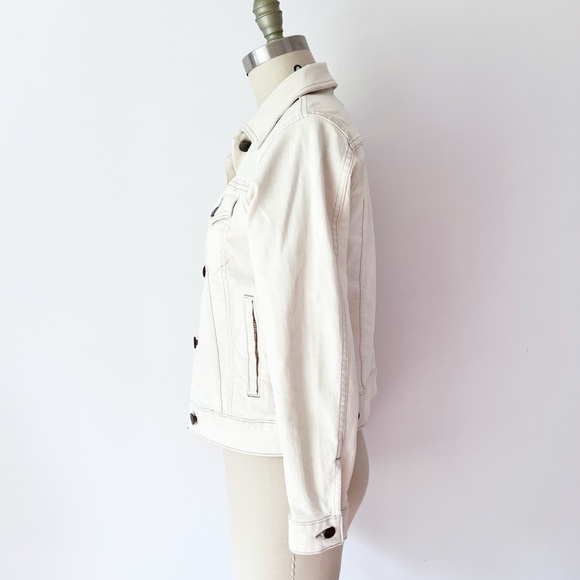 J. Crew. Black Label Denim Jacket in Ecru  Women's Off-White Jean Jacket Trucker - Picture 2 of 8